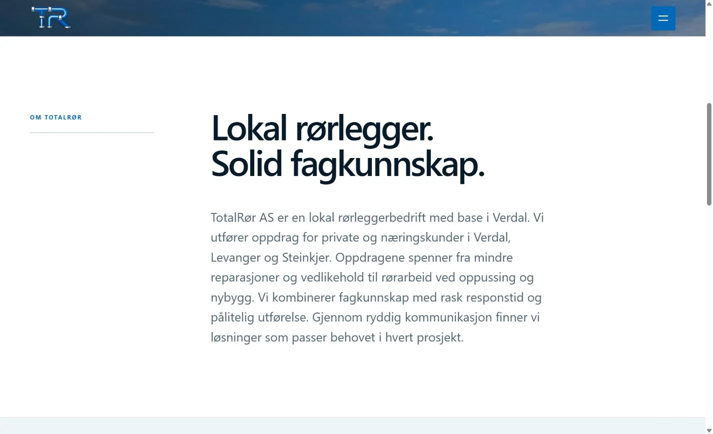 Om TotalRør AS på bedriftens nettside